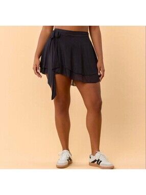 Blogilates Dance Studio Wrap Skirt With Shorts Underneath Black, Size Medium